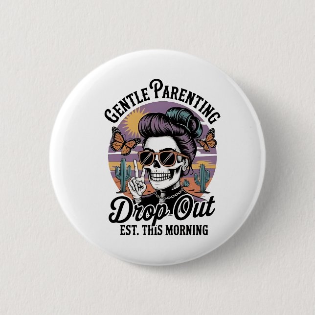 Badge Rond 5 Cm Une Parentalité Douce Est. Ce matin (Devant)
