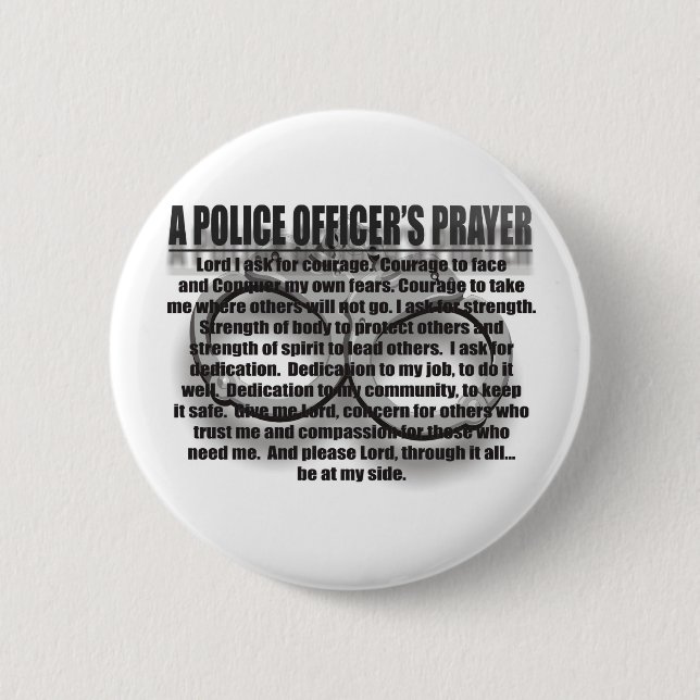 BADGE ROND 5 CM UNE PRIÈRE DU POLICIER (Devant)