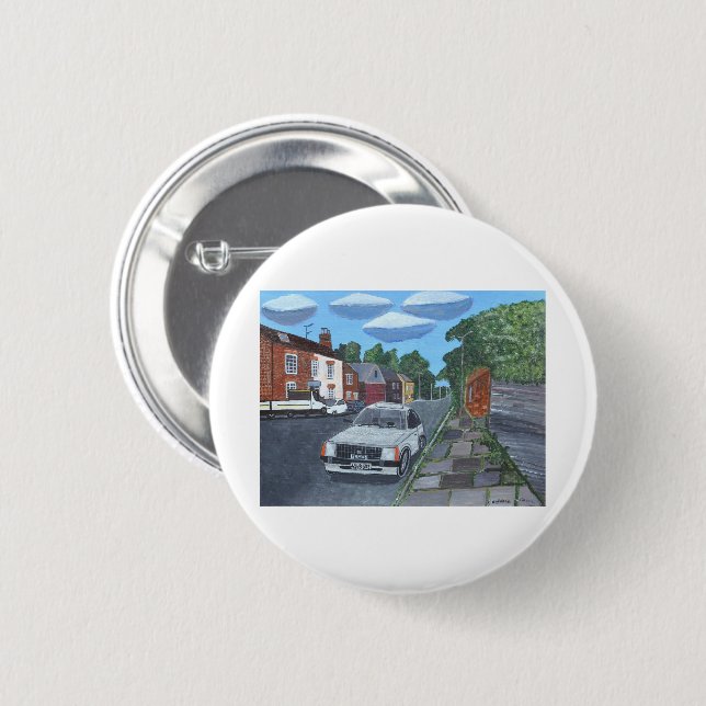 Badge Rond 5 Cm Une rue à Derby (Devant & derrière)