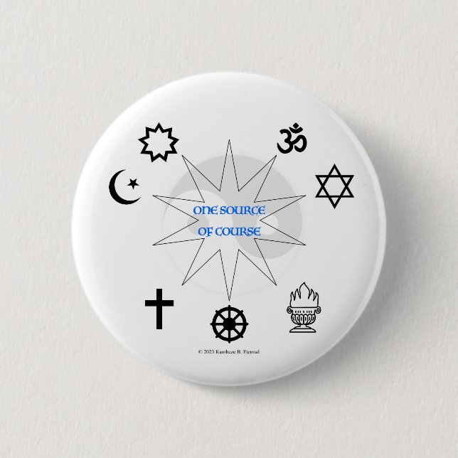 Badge Rond 5 Cm Une Source Bien Sûr (Devant)