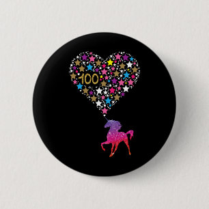 Badge Rond 5 Cm Unicorn 100 Jours De Scolaire Mignonne Bon Cadeau