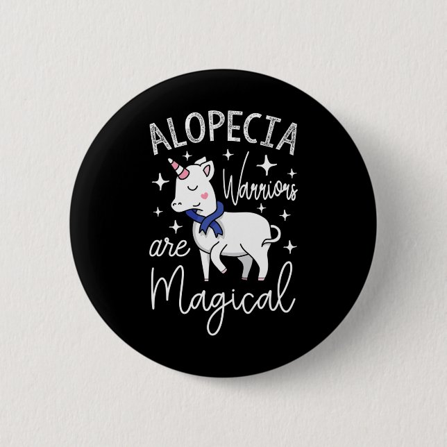 Badge Rond 5 Cm Unicorn Alopecia Les guerriers sont magiques (Devant)