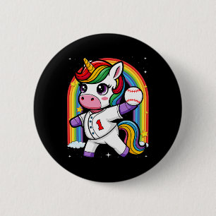 Badge Rond 5 Cm Unicorn Baseball Rainbow Lover I Unicorn
