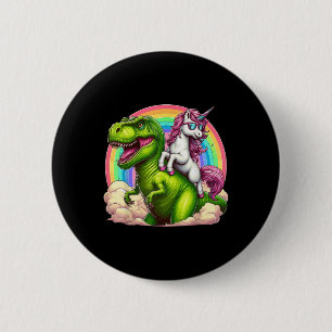 Badge Rond 5 Cm Unicorn équitation T-rex Dinosaure avec Imaginaire