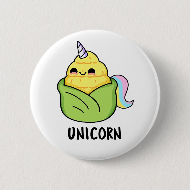 Badge Rond 5 Cm Unicorn Funny Baby Corn Pun (Devant)