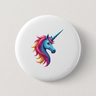 Badge Rond 5 Cm Unicorn on Snowboard - Funny Ski and Wintersports 