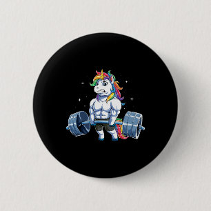 Badge Rond 5 Cm Unicorn Poids Deadlift Fitness Gym Hommes Femme