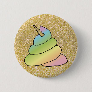 Badge Rond 5 Cm Unicorn Rainbow Crap Emoji Poop Emoji With Face
