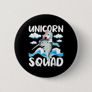 Badge Rond 5 Cm Unicorn Squad - Narwhal Lover licorn Lover