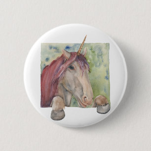Badge Rond 5 Cm Unicorne