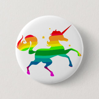 Badge Rond 5 Cm Unicorne arc-en-ciel