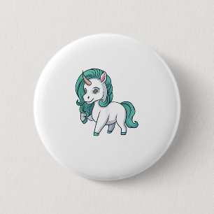Badge Rond 5 Cm Unicorne Avec Pétrole Mane Cute Drôle Conception U