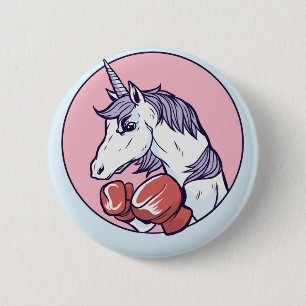 Badge Rond 5 Cm Unicorne en boîte