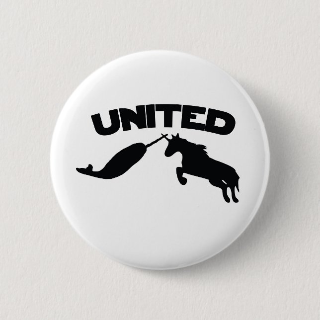 Badge Rond 5 Cm Unicorne et Narwhal (Devant)