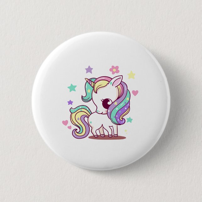 BADGE ROND 5 CM UNICORNE FAIRY (Devant)