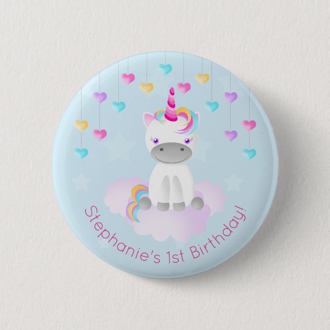 Badge Rond 5 Cm Unicorne magique (Devant)