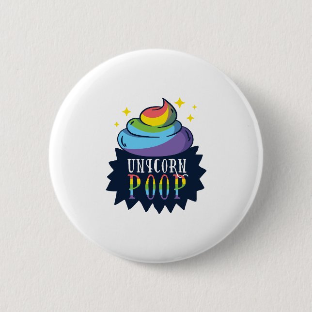 Badge Rond 5 Cm Unicorne Poop (Devant)