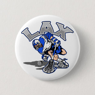 Badge Rond 5 Cm Uniforme de bleu de joueur de lacrosse