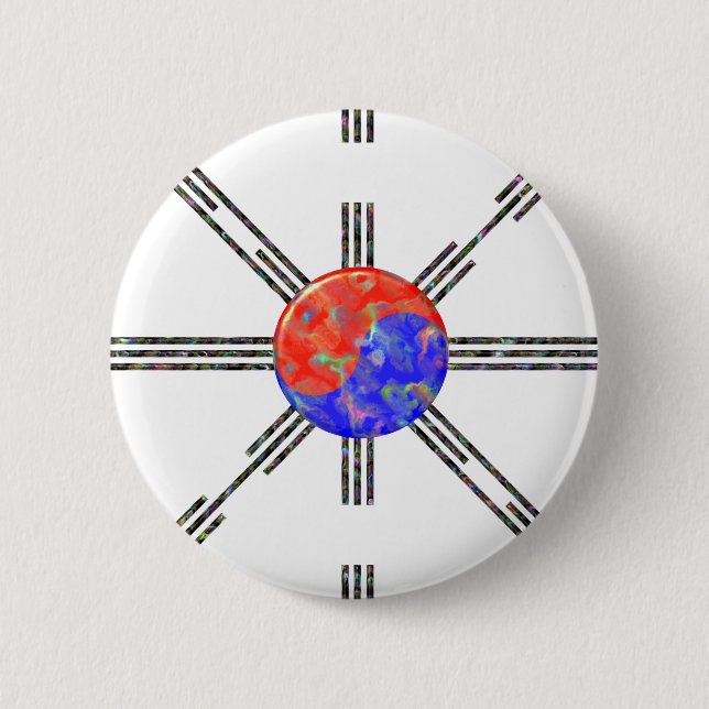 Badge Rond 5 Cm Union Corée (Devant)