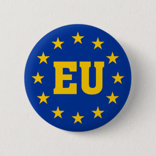Badge Rond 5 Cm Union européenne, drapeau de l'UE