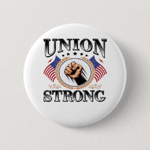 Badge Rond 5 Cm Union fort drapeau américain Fête du Travail Viral