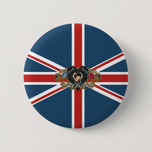 Badge Rond 5 Cm Union Jack (Devant)