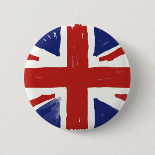Badge Rond 5 Cm Union Jack délabré