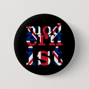 Badge Rond 5 Cm Union Jack moderniste