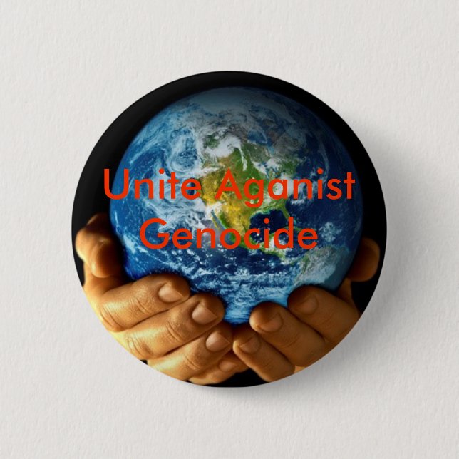 Badge Rond 5 Cm Unissez contre le génocide (Devant)