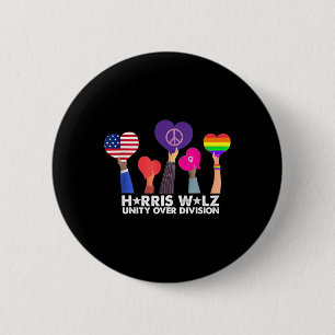 Badge Rond 5 Cm Unité sur division Harris 2024 Wheimer 2024 Vote