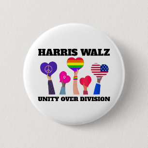 Badge Rond 5 Cm Unité sur la division Kamala Harris Tim Walz