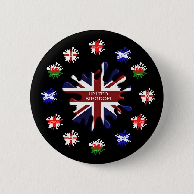 Badge Rond 5 Cm United Kingdom Flags (Devant)