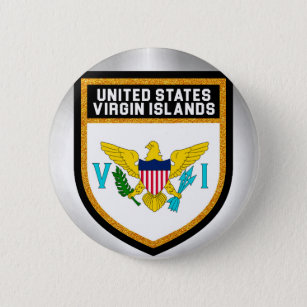 Badge Rond 5 Cm United States Virgin Islands Flag