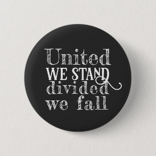 Badge Rond 5 Cm United we stand white motivation dire