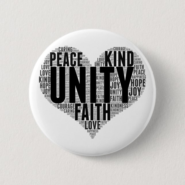 Badge Rond 5 Cm Unity Wordcloud Be Kind Stop Buller Orange Unity (Devant)