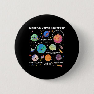 Badge Rond 5 Cm Univers Neurodivergent Espace Planète Éducation Sp
