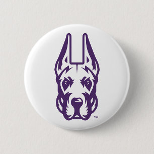 Badge Rond 5 Cm Université d'Albany Chef de la mascotte Great Dane