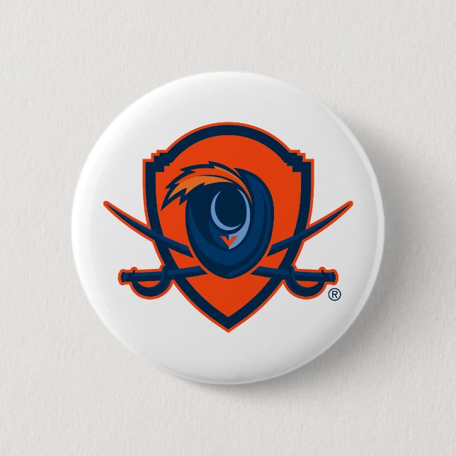 Badge Rond 5 Cm Université de Virginie | Bouclier Cavalier (Devant)