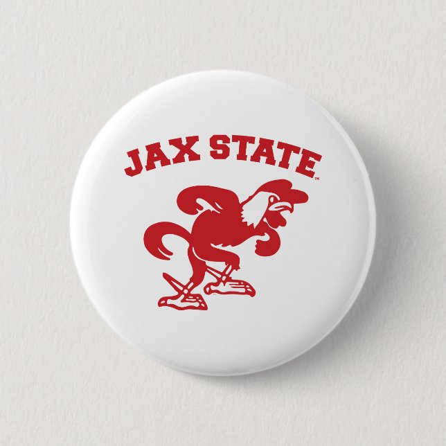 Badge Rond 5 Cm Université d'État de Jacksonville JAX State Gameco (Devant)