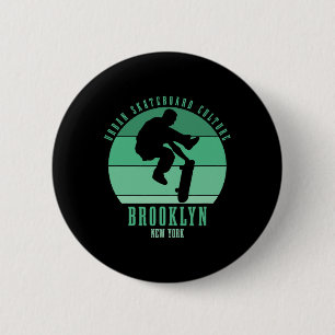 Badge Rond 5 Cm Urne de skateboard de Brooklyn New York City