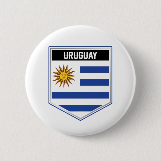 Badge Rond 5 Cm Uruguay - Bouclier (Devant)