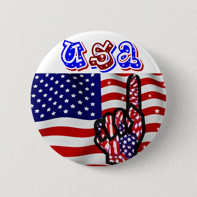 BADGE ROND 5 CM USA ! (Devant)