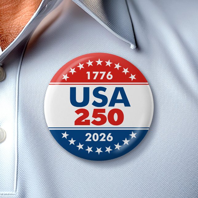 Badge Rond 5 Cm USA 250 - America's Birthday Classic - 1776-2026 (Celebrate America's 250th Birthday with a Collectible Button for the 2026 Festivities)
