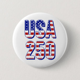Badge Rond 5 Cm USA 250e anniversaire 1776-2026 Patriotique Améric