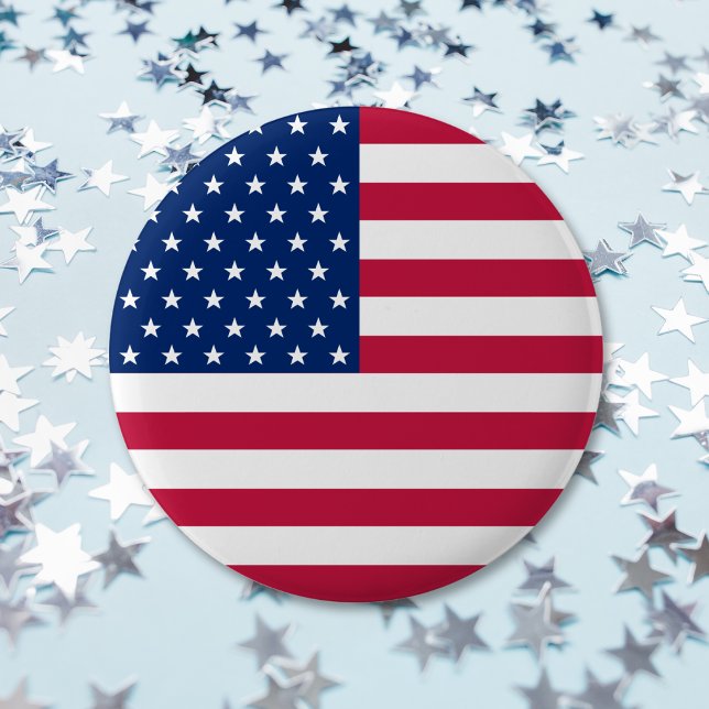 Badge Rond 5 Cm USA American Flag Stars Stripes Patriotic Button (USA American Flag Stars Stripes Patriotic Button)