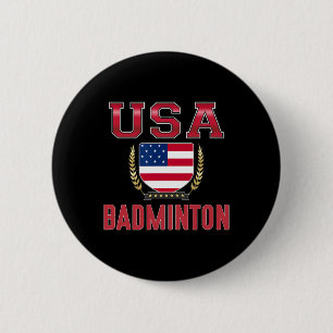 Badge Rond 5 Cm Usa Badminton