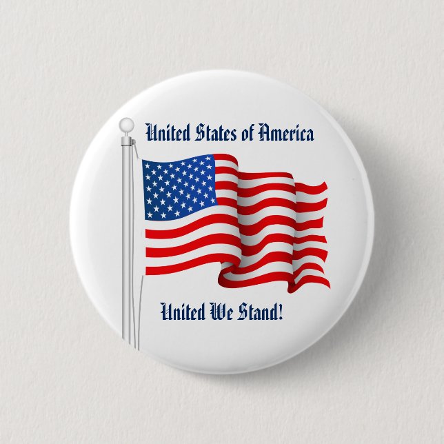 Badge Rond 5 Cm USA Button - United We Stand ! (Devant)