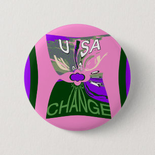 Badge Rond 5 Cm USA Change Art Print