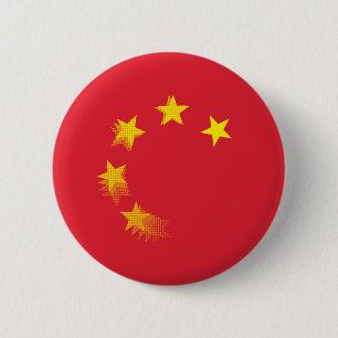 Badge Rond 5 Cm USA contre CHINE / CHINE