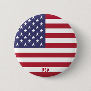 Badge Rond 5 Cm USA Drapeau charmant patriotique